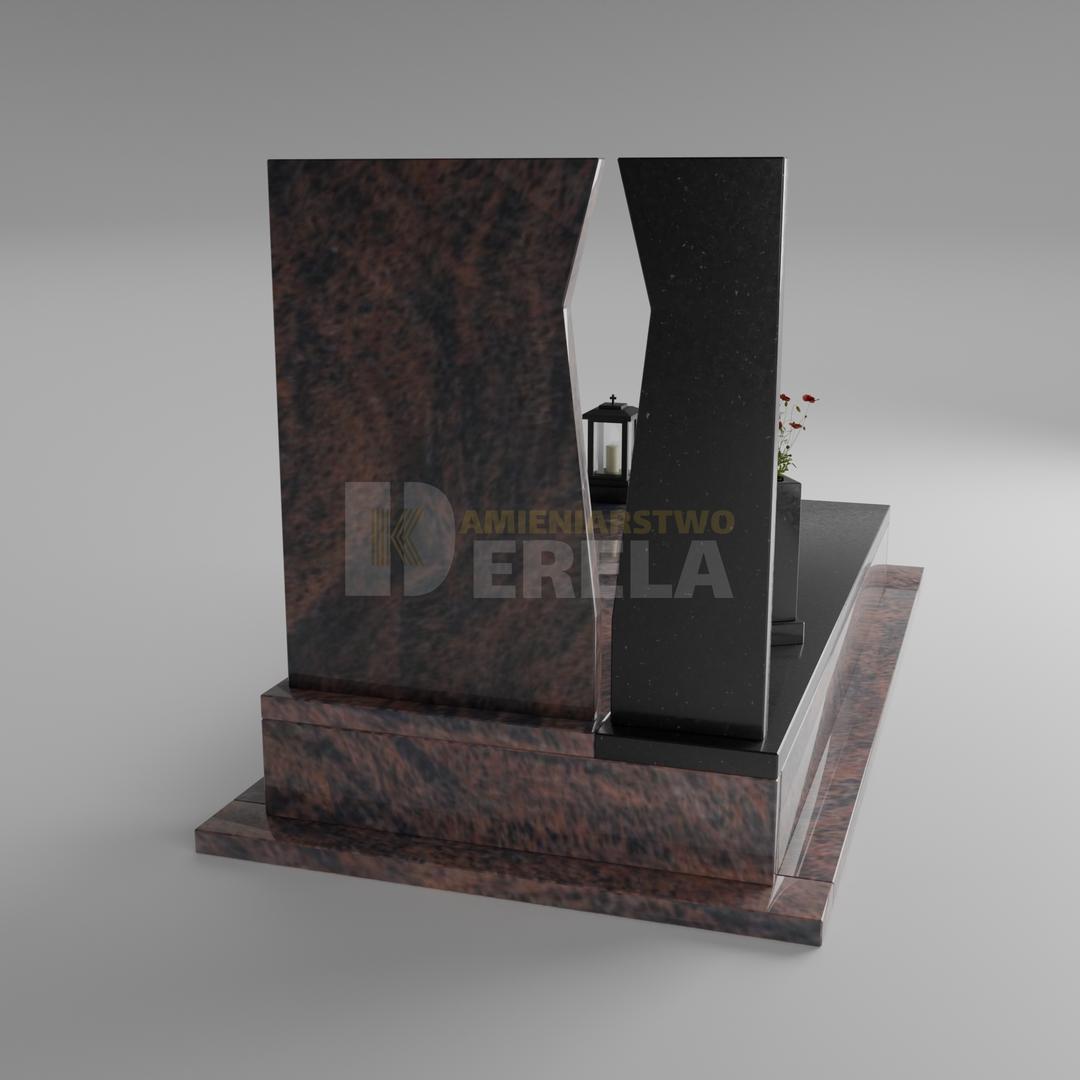 ciemny pomnik granitowy z tyłu