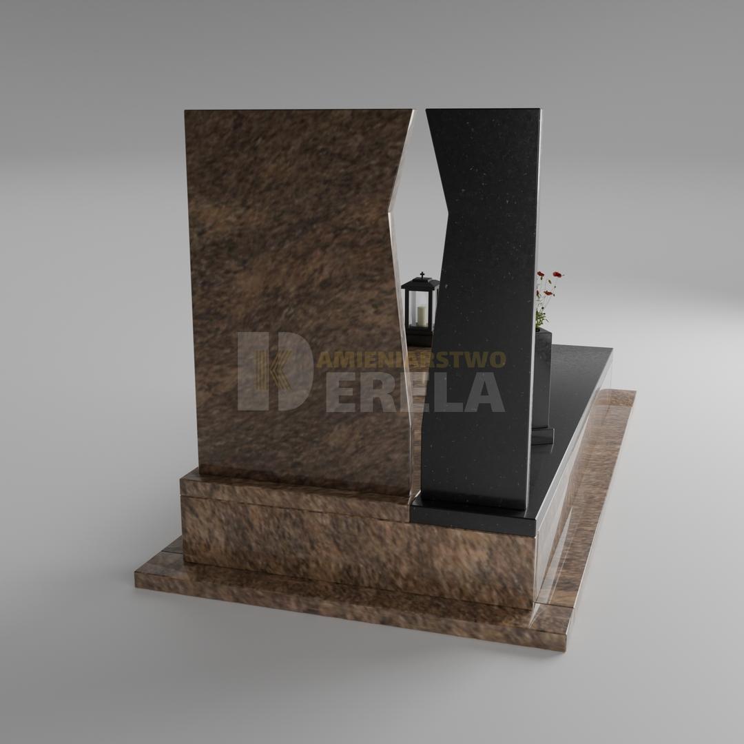 ciemny pomnik granitowy z tyłu