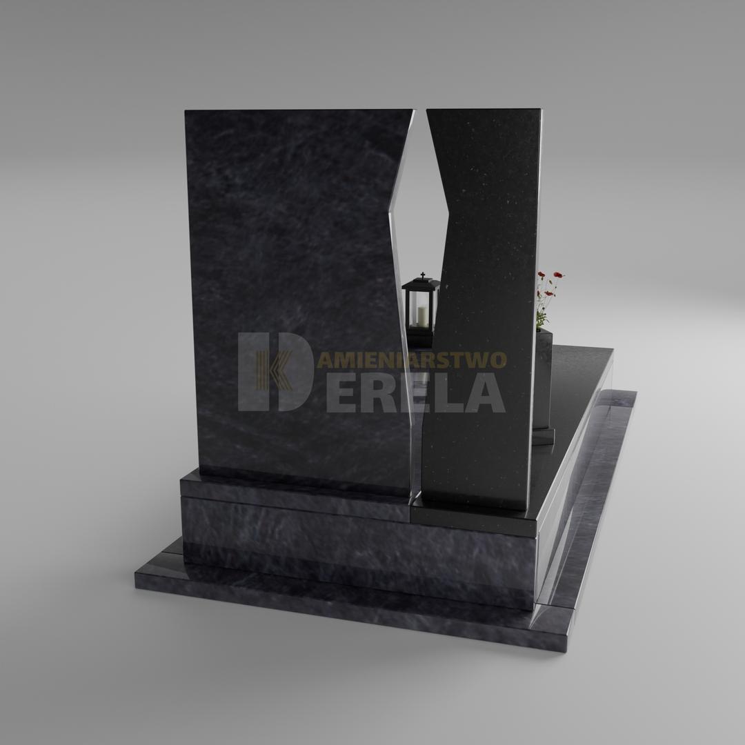 ciemny pomnik granitowy z tyłu