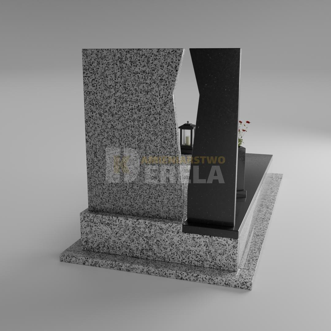ciemny pomnik granitowy z tyłu
