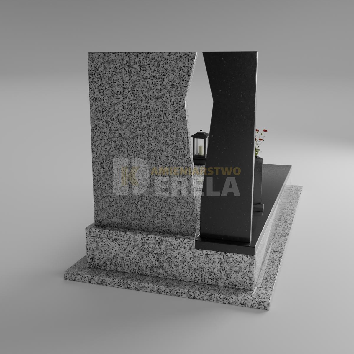 ciemny pomnik granitowy z tyłu