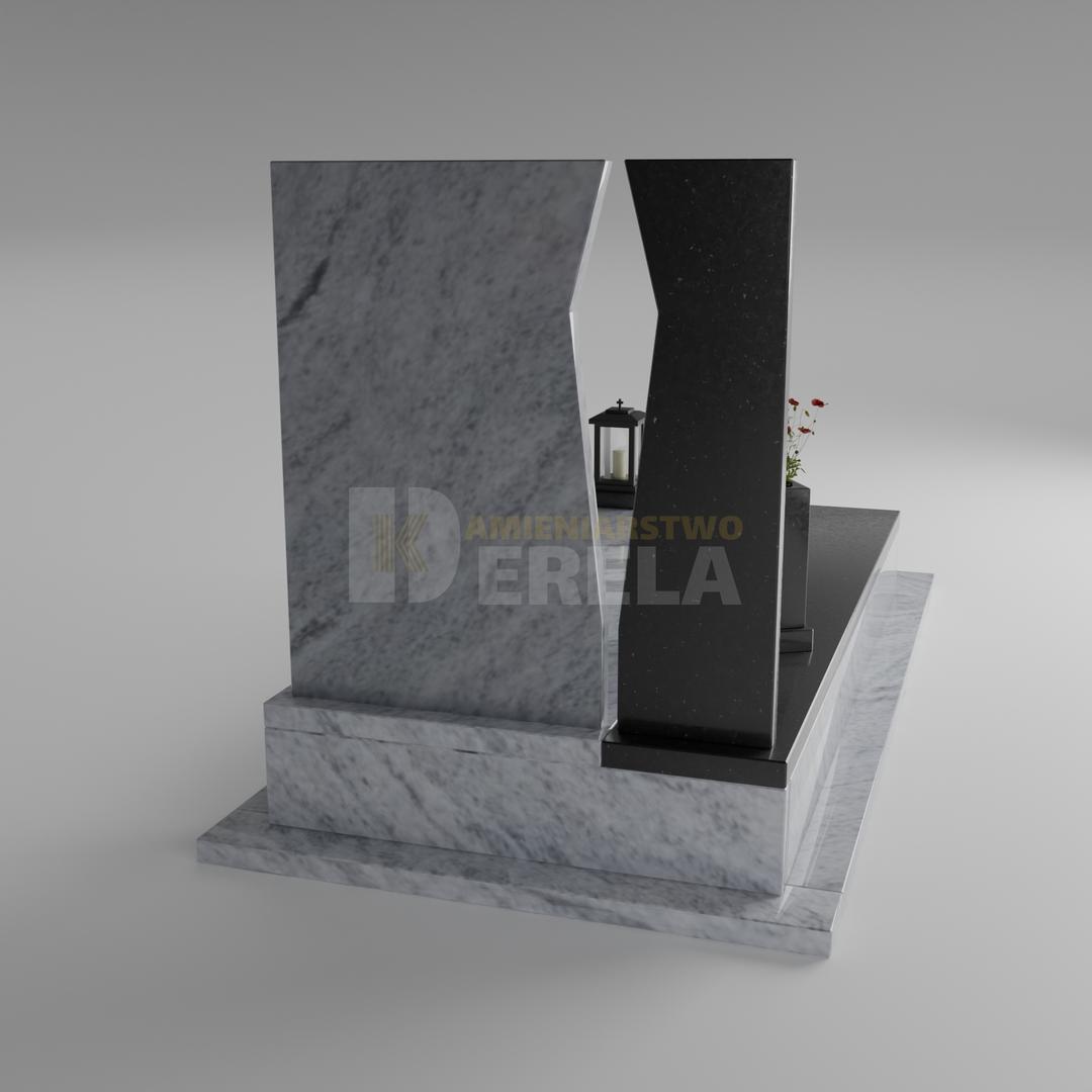 ciemny pomnik granitowy z tyłu