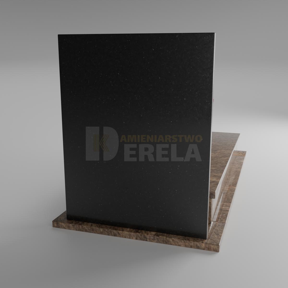 ciemny pomnik granitowy z tyłu