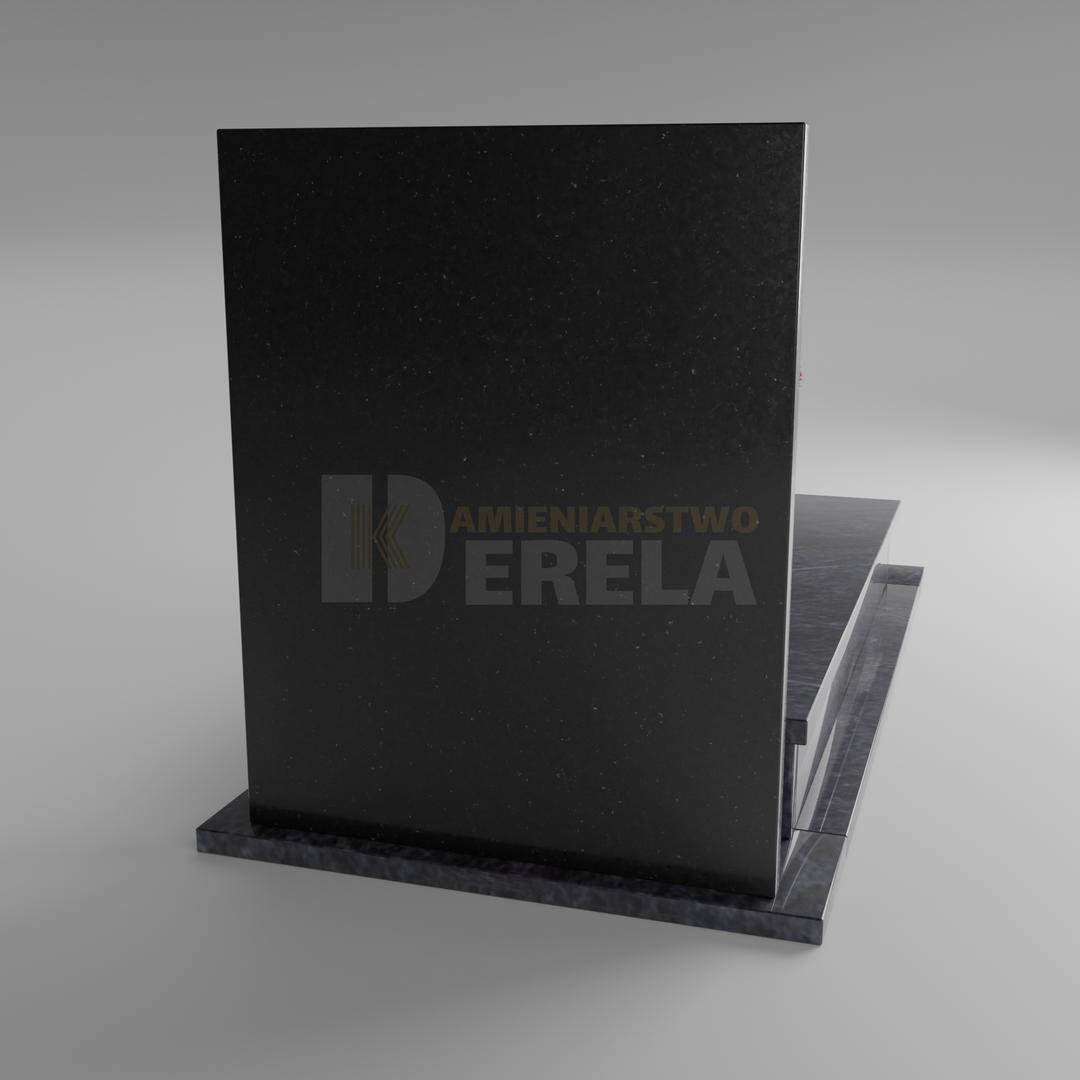 ciemny pomnik granitowy z tyłu