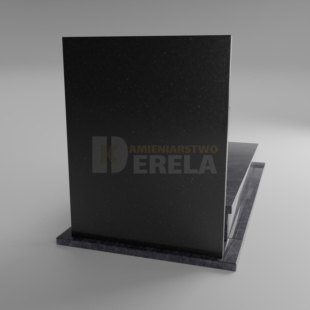 ciemny pomnik granitowy z tyłu