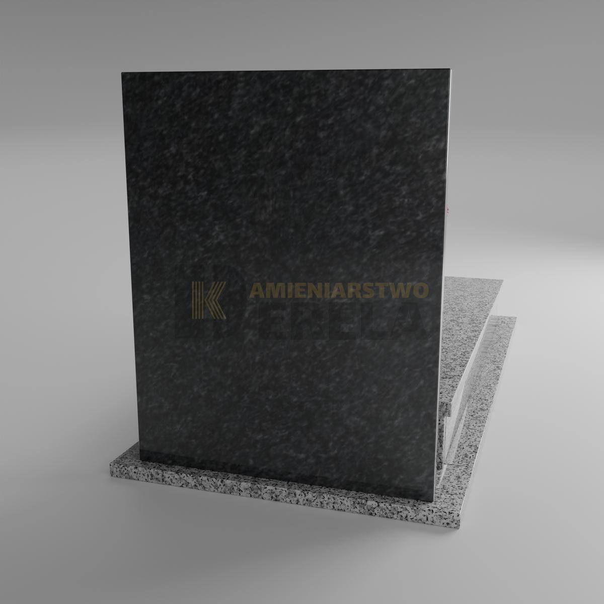 ciemny pomnik granitowy z tyłu