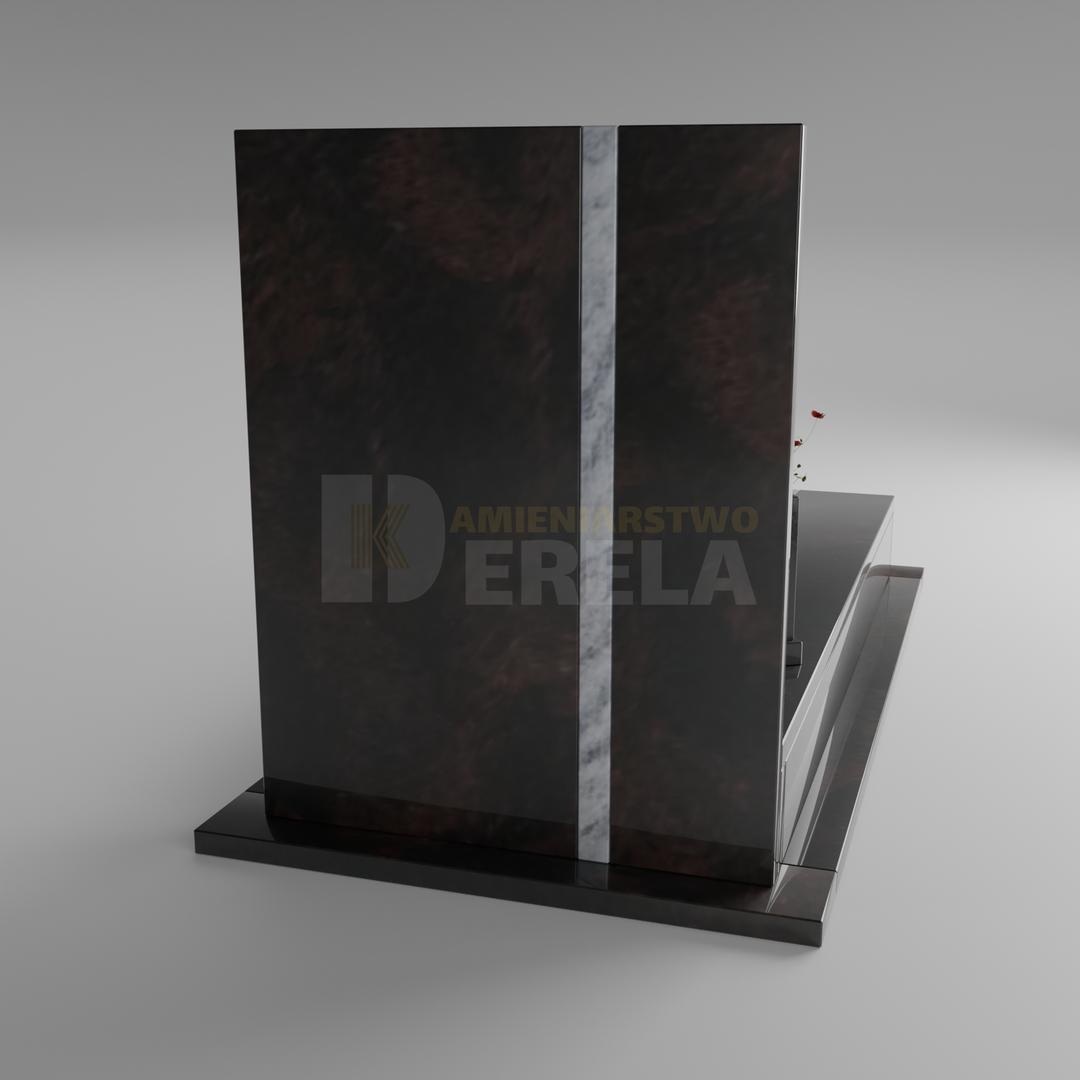 ciemny pomnik granitowy z tyłu