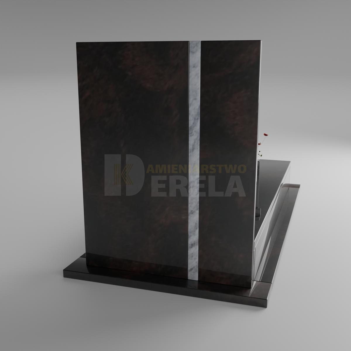 ciemny pomnik granitowy z tyłu