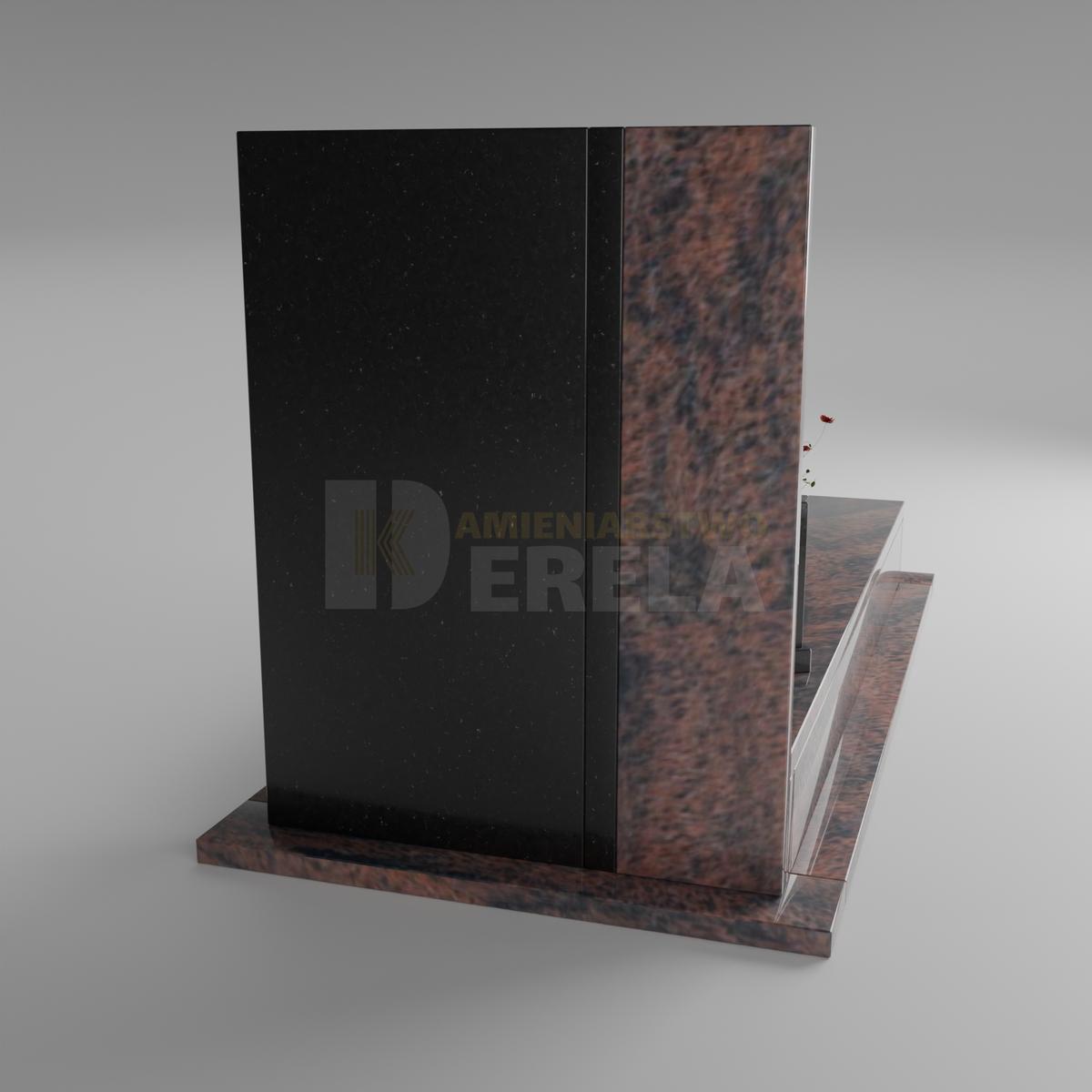 ciemny pomnik granitowy z tyłu