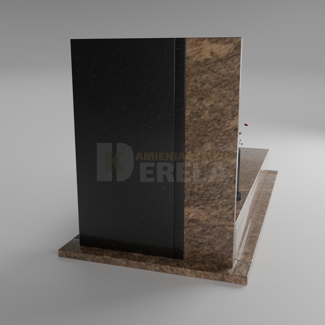 ciemny pomnik granitowy z tyłu