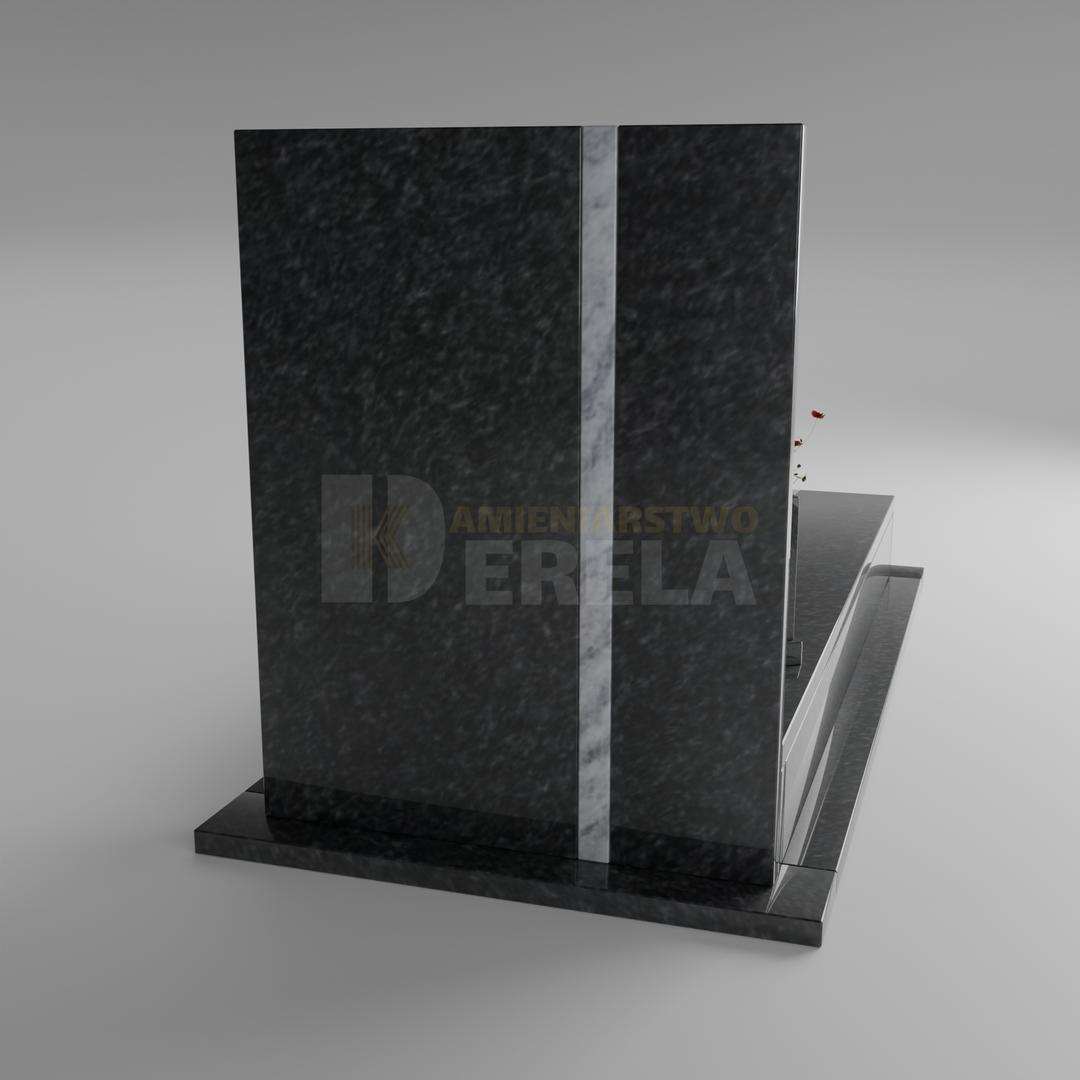 ciemny pomnik granitowy z tyłu