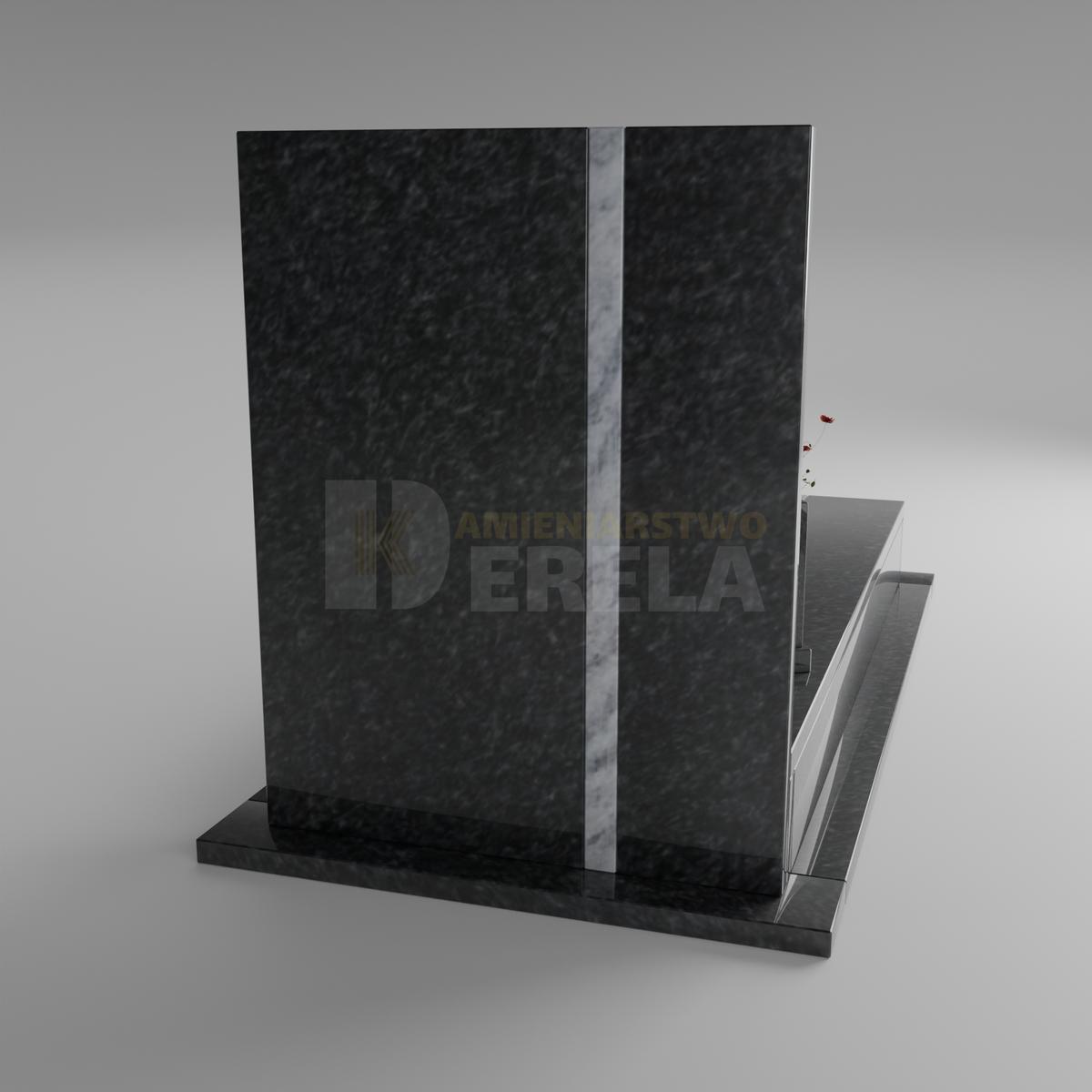 ciemny pomnik granitowy z tyłu