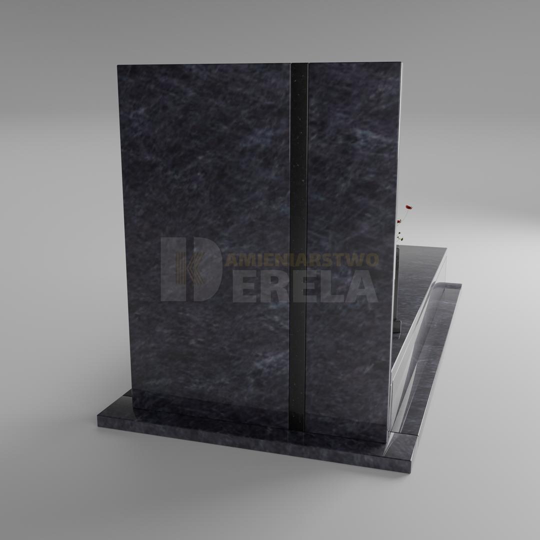 ciemny pomnik granitowy z tyłu