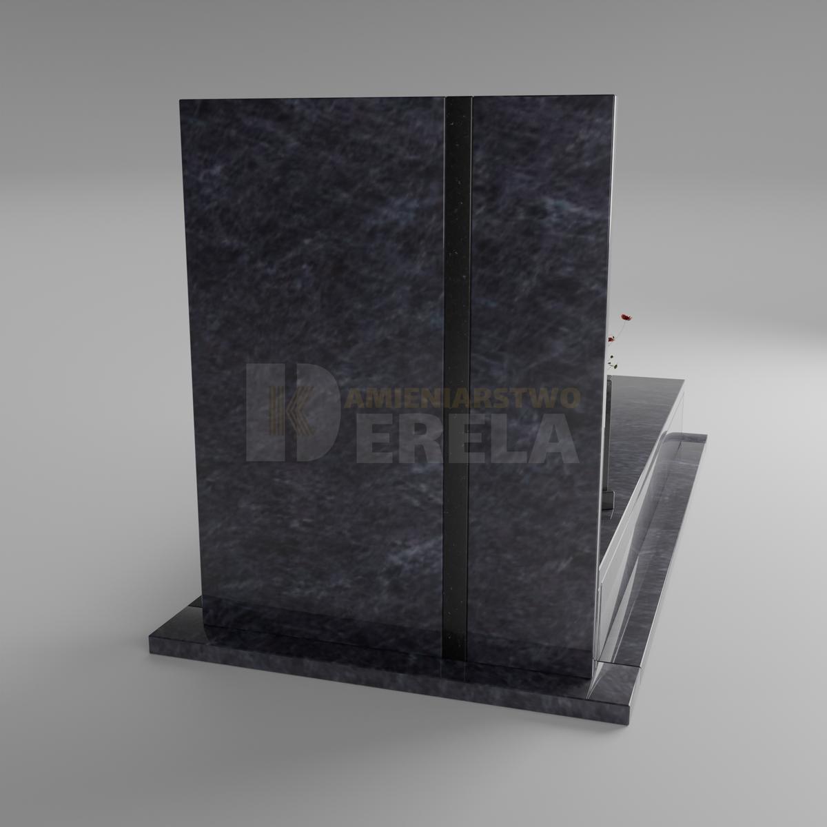 ciemny pomnik granitowy z tyłu