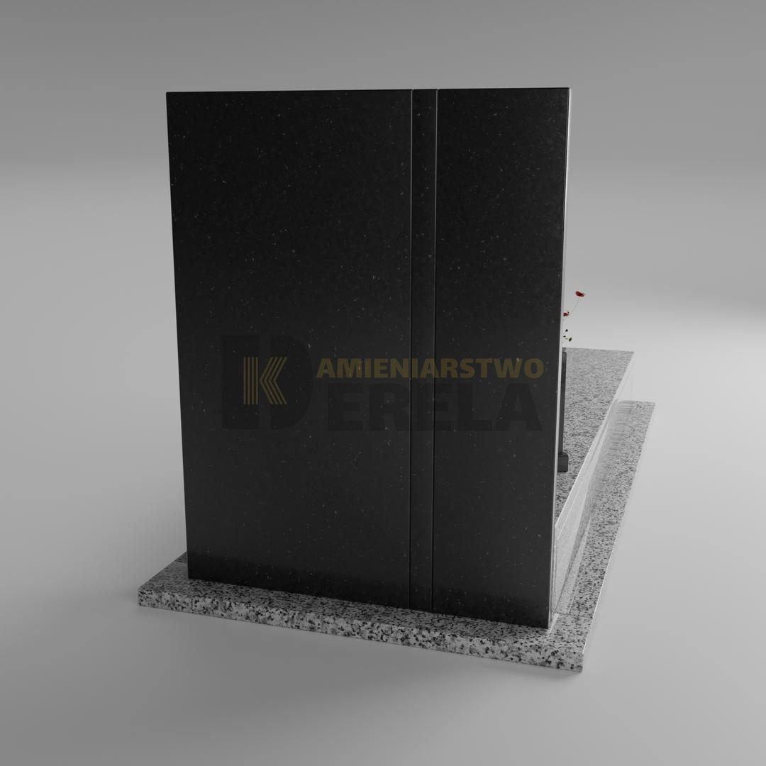 ciemny pomnik granitowy z tyłu