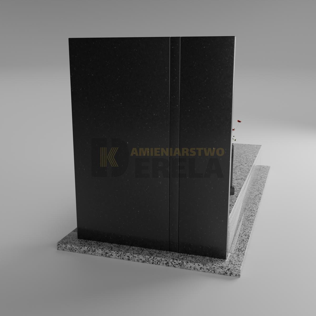 ciemny pomnik granitowy z tyłu