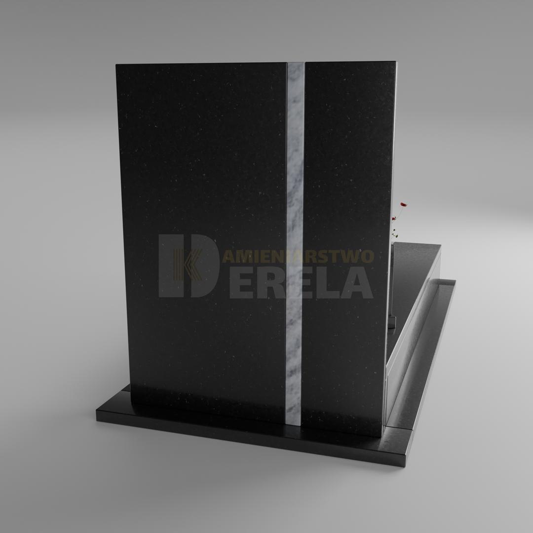 ciemny pomnik granitowy z tyłu