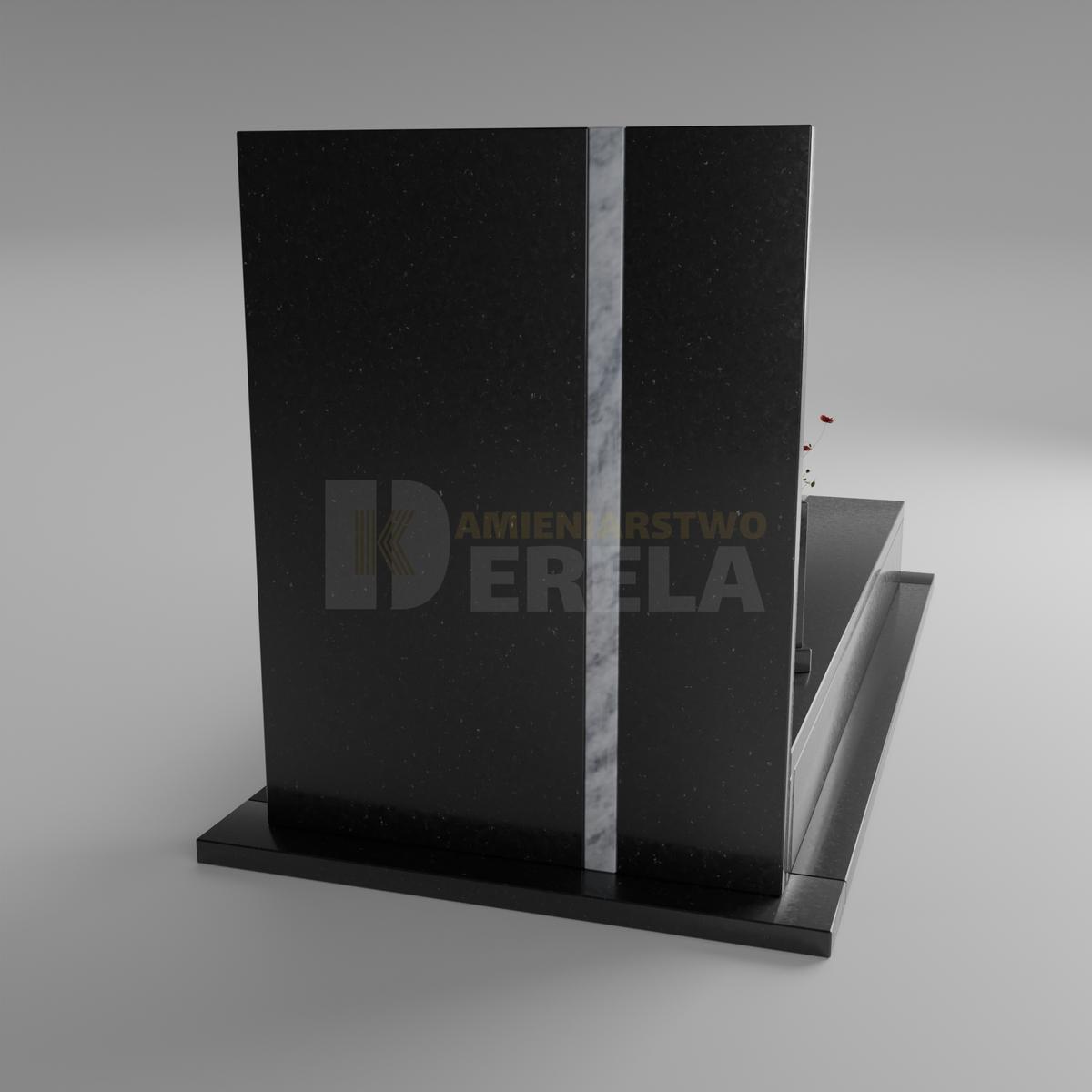 ciemny pomnik granitowy z tyłu