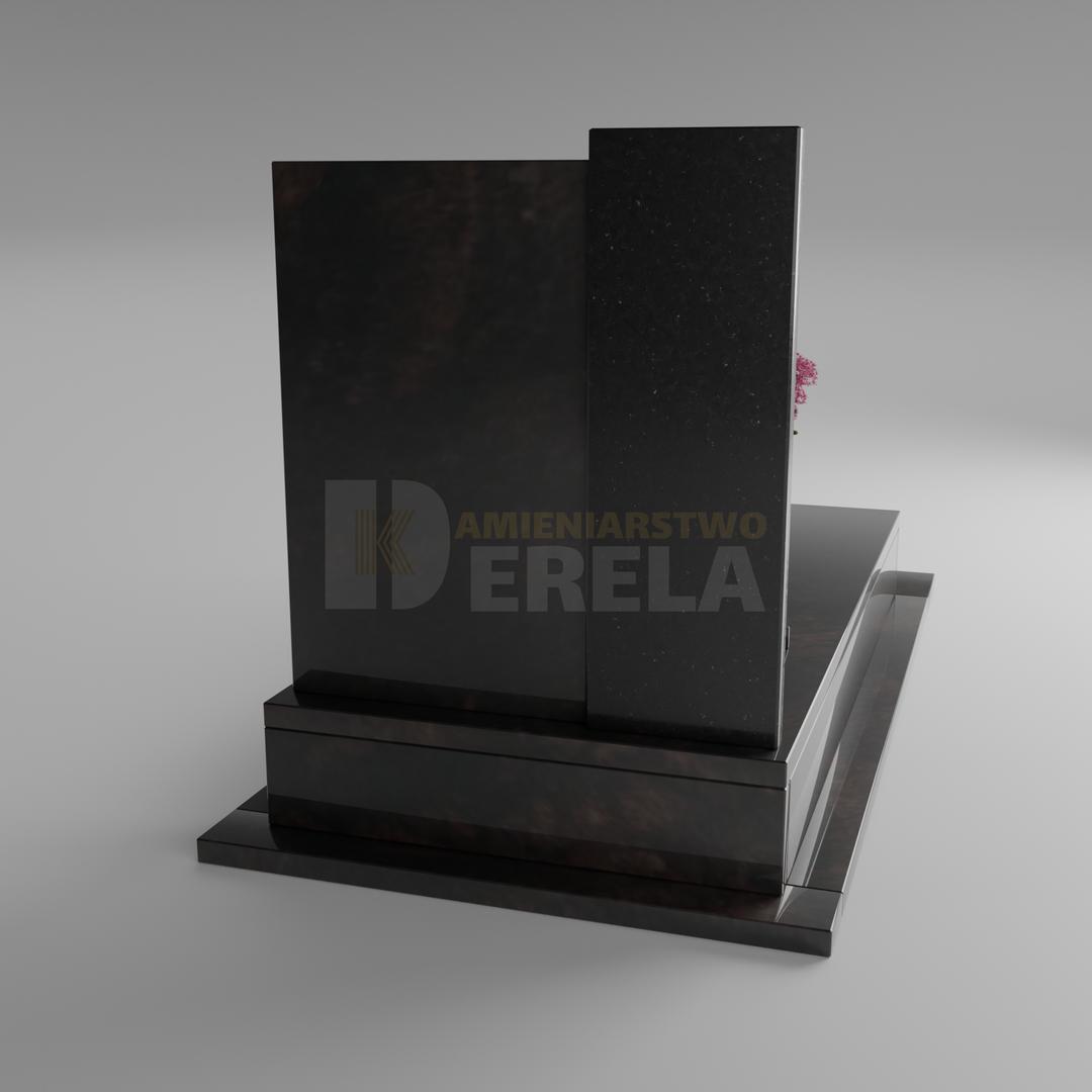 ciemny pomnik granitowy z tyłu