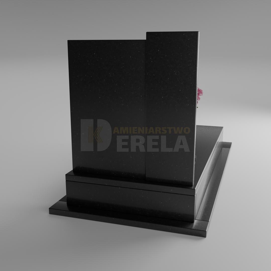 ciemny pomnik granitowy z tyłu