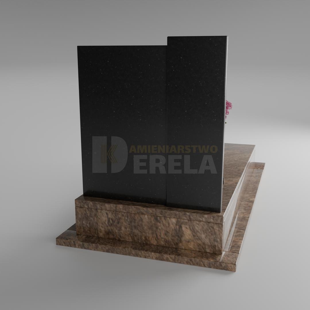 ciemny pomnik granitowy z tyłu