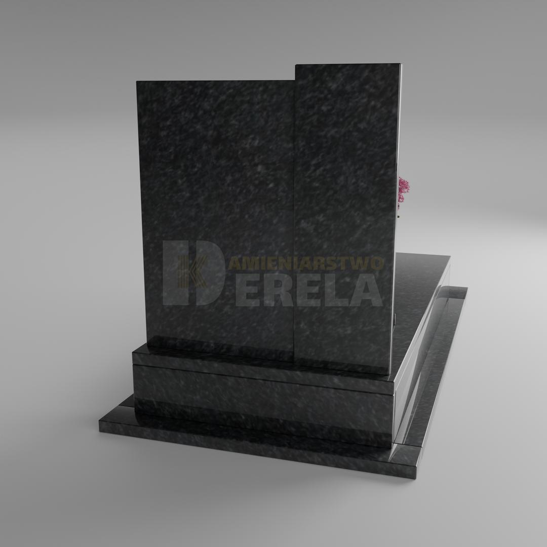 ciemny pomnik granitowy z tyłu