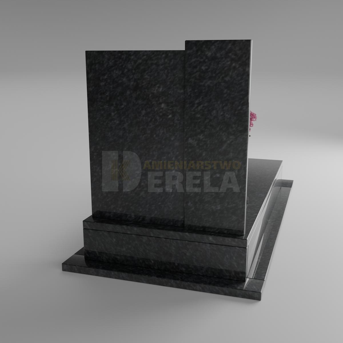 ciemny pomnik granitowy z tyłu