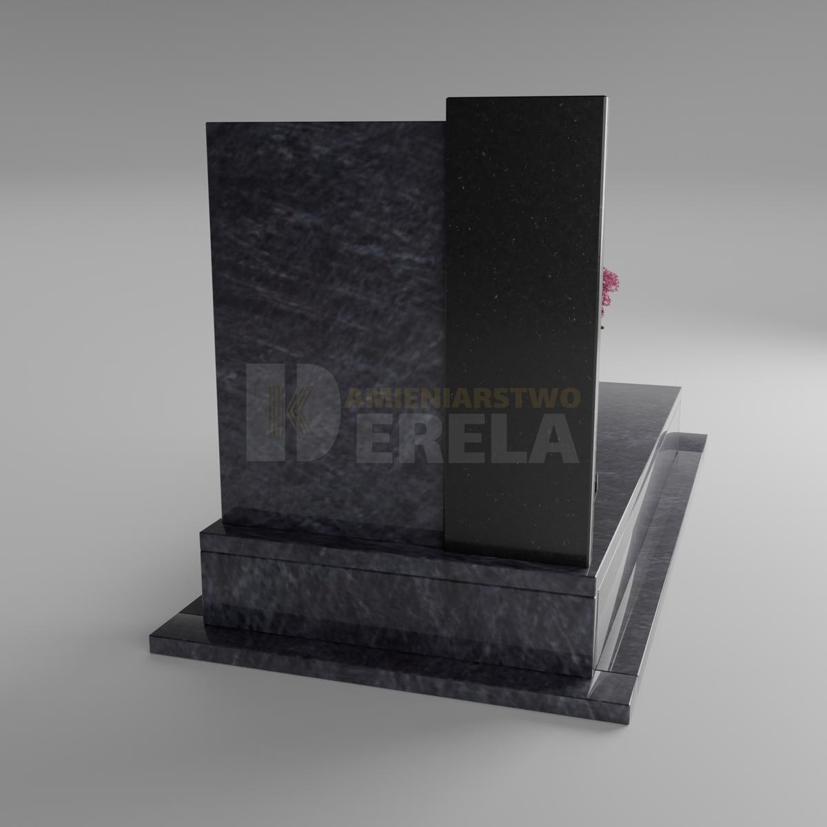 ciemny pomnik granitowy z tyłu