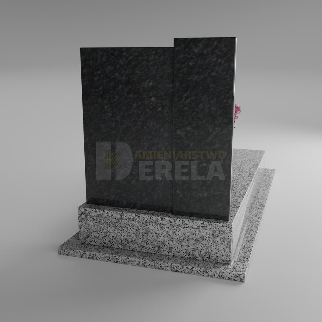 ciemny pomnik granitowy z tyłu