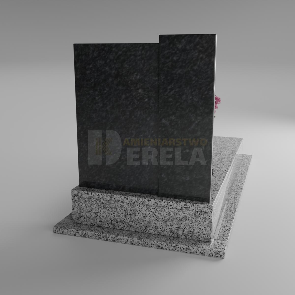 ciemny pomnik granitowy z tyłu