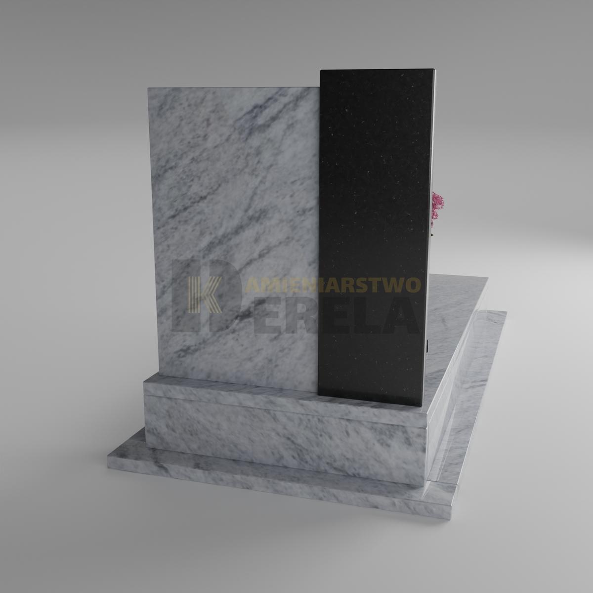 ciemny pomnik granitowy z tyłu